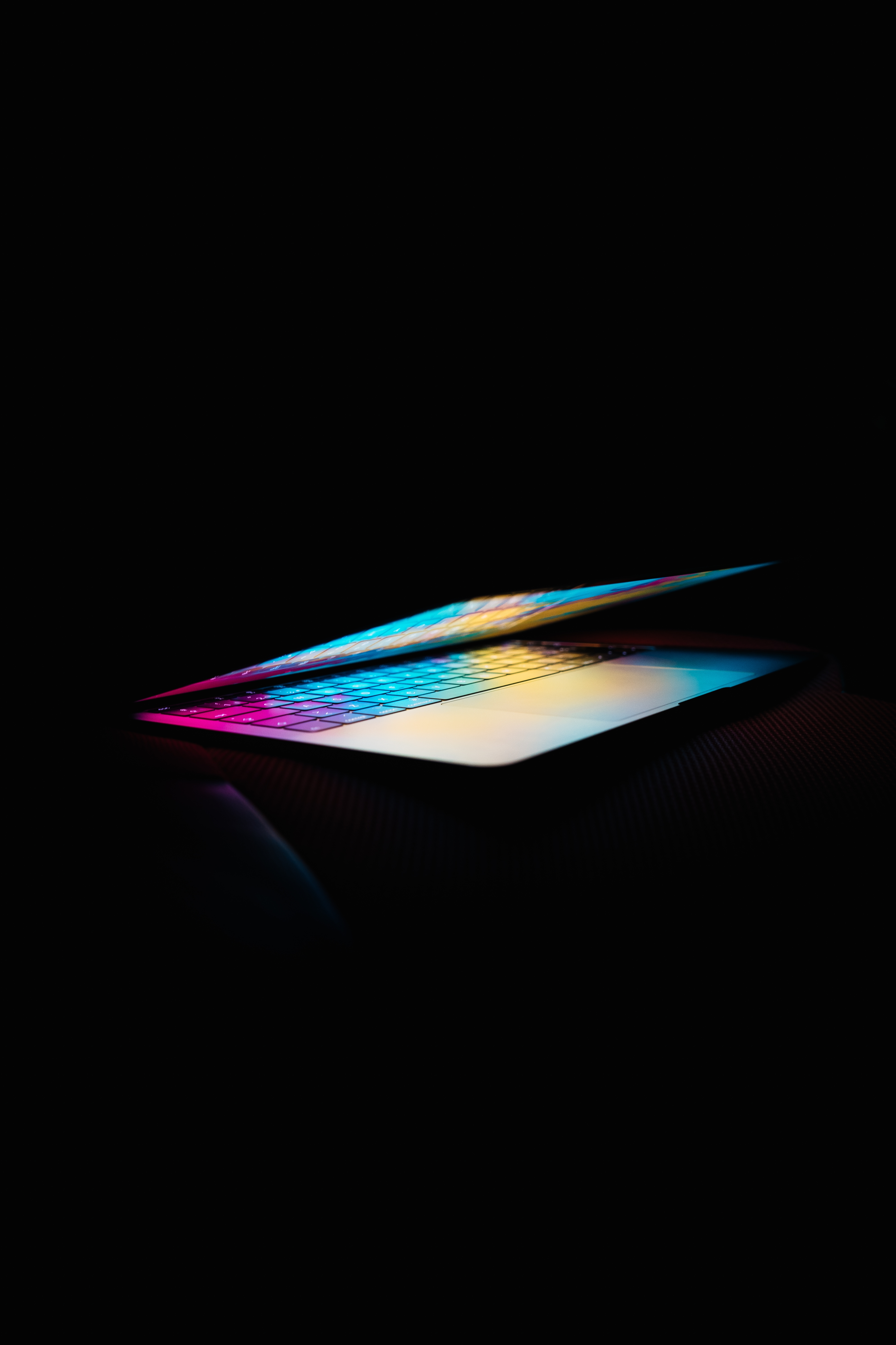 Glowing screen on a laptop