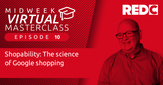 Video titlecard for "Shopability: The science of Google Shopping" masterclass