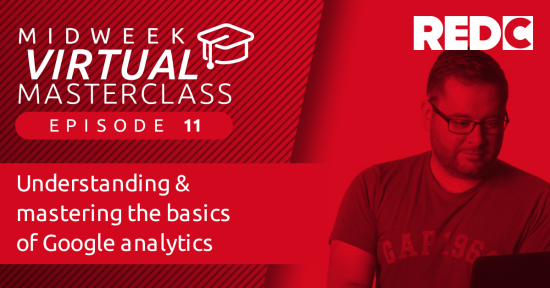 Video titlecard for "Understanding and mastering the basics of Google analytics" masterclass