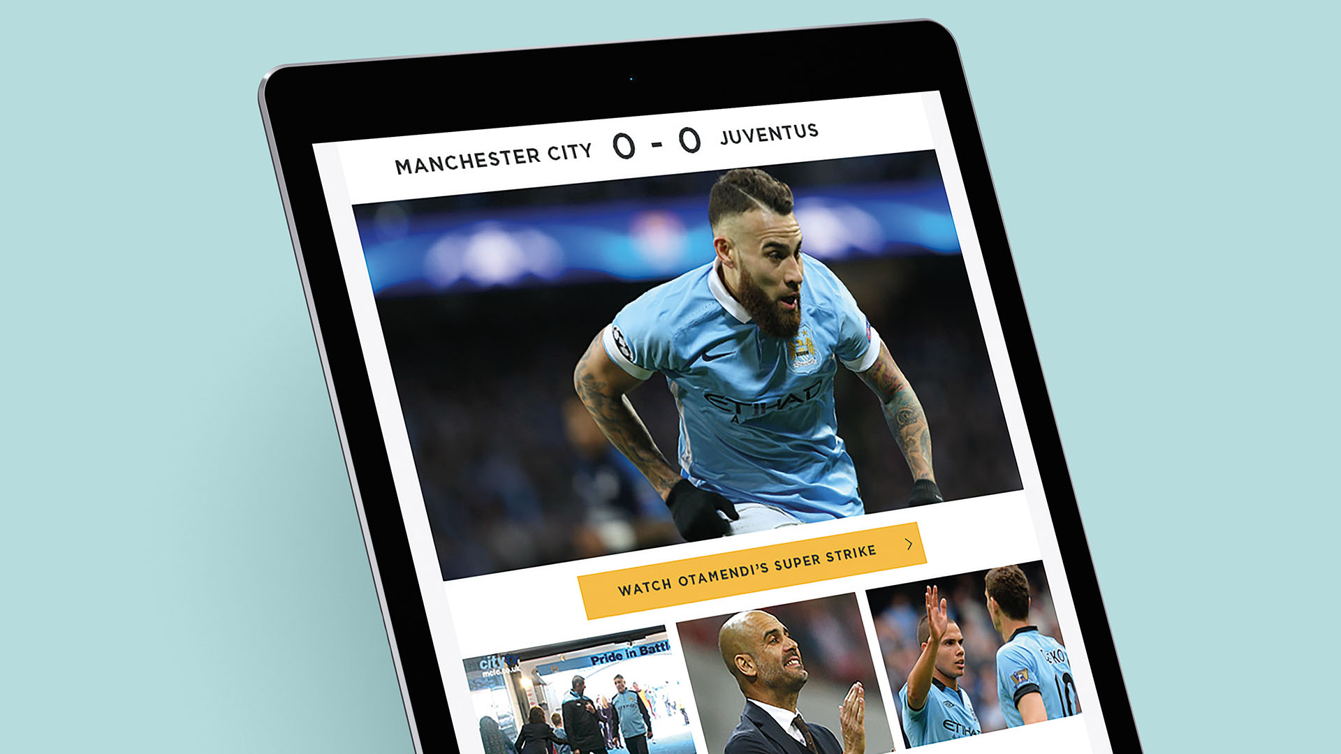 Mobile device displaying Manchester City Football Club email